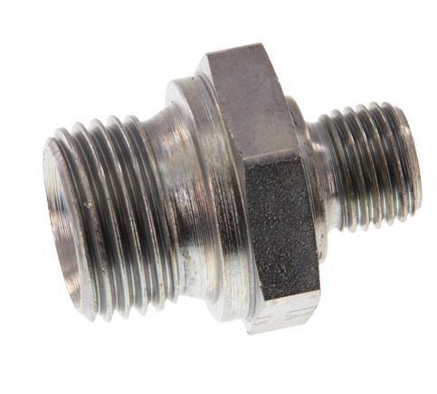 G 1/2'' x G 1/4'' Verzinkter Stahl Doppelnippel 400 Bar - Hydraulisch [2 Stück]