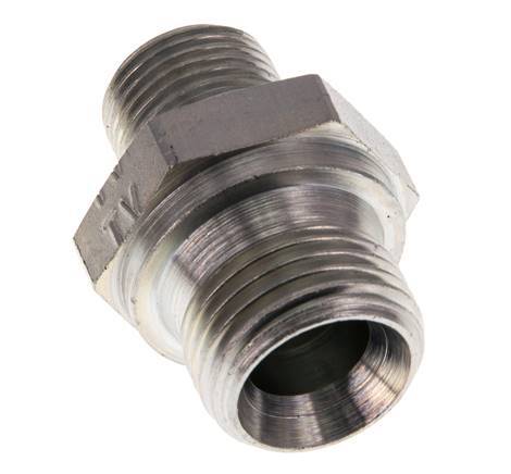 G 1/2'' x G 3/8'' Verzinkter Stahl Doppelnippel 400 Bar - Hydraulisch [2 Stück]