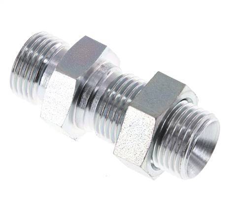 G 1/2'' Verzinkter Stahl Bulkhead Doppelnippel 350 Bar - Hydraulik