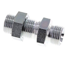 G 1/2'' Verzinkter Stahl Bulkhead Doppelnippel 350 Bar - Hydraulik