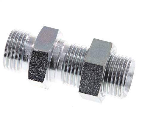 G 1/2'' Verzinkter Stahl Bulkhead Doppelnippel 350 Bar - Hydraulik