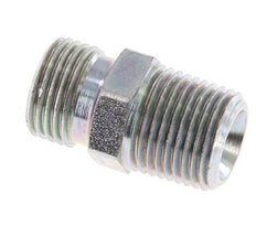 1/2'' NPT x G 1/2'' Zinc plated Steel Double Nipple 3-pieces 280 Bar - Hydraulic