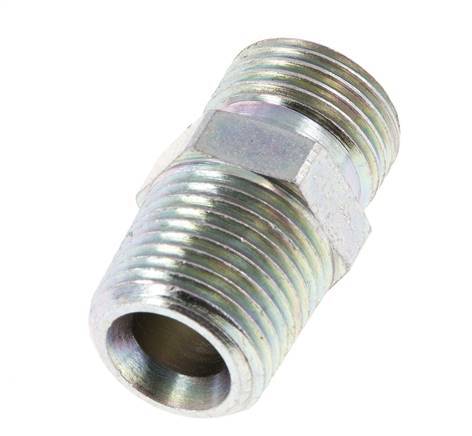 1/2'' NPT x G 1/2'' Verzinkter Stahl Doppelnippel 3 Stück 280 bar - Hydraulik