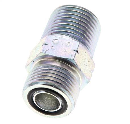 UN 13/16''-16 x 1/2'' NPT Verzinkter Stahl Doppelnippel ORFS 630 Bar - Hydraulisch
