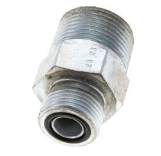 UN 13/16''-16 x 3/4'' NPT Zinc plated Steel Double Nipple ORFS 400 Bar - Hydraulic