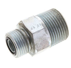 UN 13/16''-16 x 3/4'' NPT Zinc plated Steel Double Nipple ORFS 400 Bar - Hydraulic