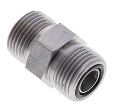 UN 13/16''-16 Verzinkter Stahl Doppelnippel ORFS 630 Bar - Hydraulisch