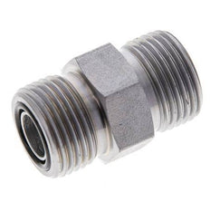 UN 13/16''-16 Verzinkter Stahl Doppelnippel ORFS 630 Bar - Hydraulisch