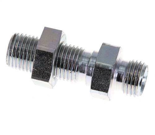 G 1/4'' Verzinkter Stahl Schottwand Doppelnippel 350 Bar - Hydraulisch