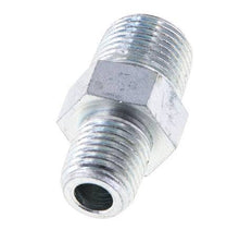1/4'' NPT x 3/8'' NPT Zinc plated Steel Double Nipple 210 Bar - Hydraulic