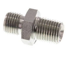 1/4'' NPT x G 1/4'' verzinkter Stahl Doppelnippel 3-teilig 800 Bar - Hydraulisch