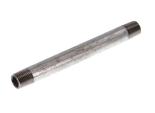 R 1/4'' Zinc plated Steel Double Pipe Nipple 50 Bar DIN 2982 - 120mm [2 Pieces]