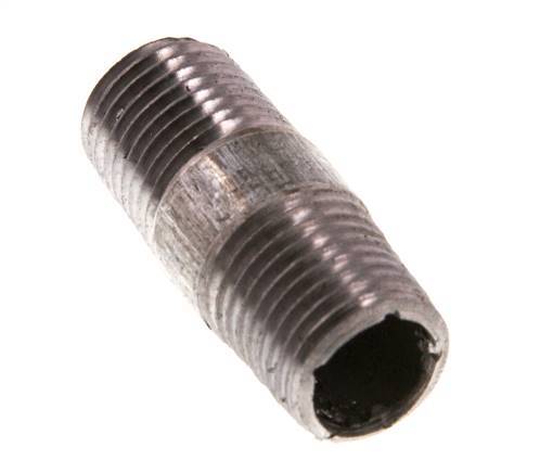 R 1/4'' Zinc plated Steel Double Pipe Nipple 50 Bar DIN 2982 - 30mm