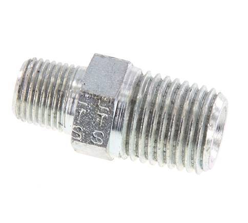 1/8'' NPT x 1/4'' NPT Verzinkter Stahl Doppelnippel 375 Bar - Hydraulisch [2 Stück]