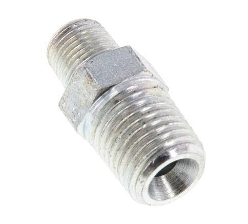 1/8'' NPT x 1/4'' NPT Verzinkter Stahl Doppelnippel 375 Bar - Hydraulisch [2 Stück]