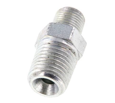 1/8'' NPT x 1/4'' NPT Verzinkter Stahl Doppelnippel 375 Bar - Hydraulisch [2 Stück]