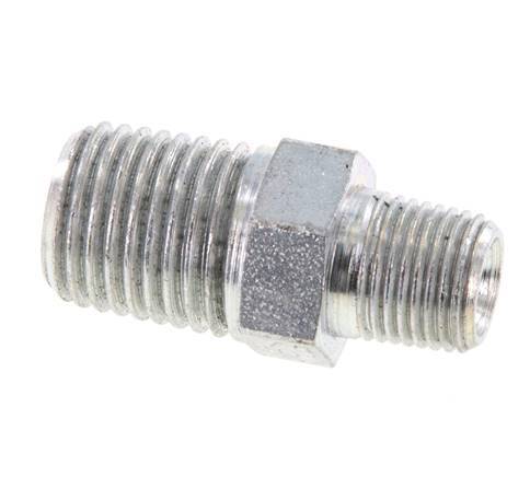 1/8'' NPT x 1/4'' NPT Verzinkter Stahl Doppelnippel 375 Bar - Hydraulisch [2 Stück]