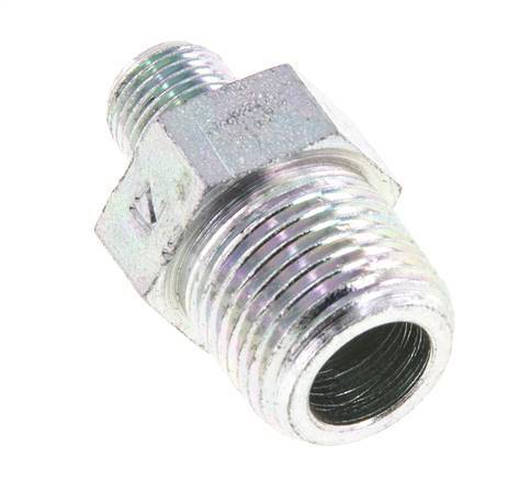1/8'' NPT x 3/8'' NPT Zinc plated Steel Double Nipple 210 Bar - Hydraulic