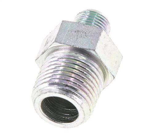 1/8'' NPT x 3/8'' NPT Zinc plated Steel Double Nipple 210 Bar - Hydraulic