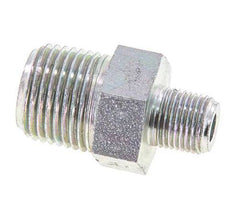 1/8'' NPT x 3/8'' NPT Zinc plated Steel Double Nipple 210 Bar - Hydraulic