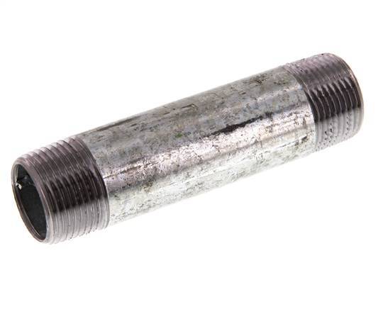 R 3/4'' Zinc plated Steel Double Pipe Nipple 50 Bar DIN 2982 - 100mm [5 Pieces]