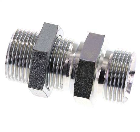 G 1'' Verzinktes Stahlschott Doppelnippel 225 bar - Hydraulisch