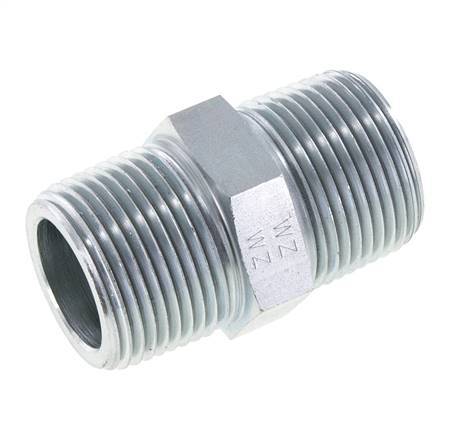 1'' NPT Zinc plated Steel Double Nipple 140 Bar - Hydraulic