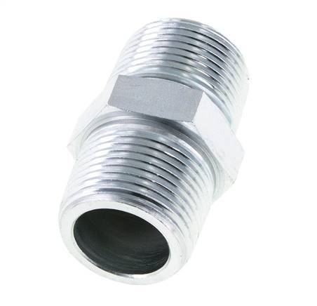 1'' NPT Zinc plated Steel Double Nipple 140 Bar - Hydraulic