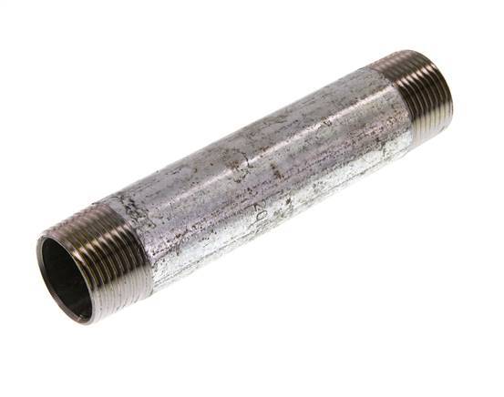 R 1'' Zinc plated Steel Double Pipe Nipple 50 Bar DIN 2982 - 150mm [2 Pieces]