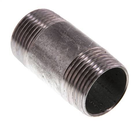 R 1'' Zinc plated Steel Double Pipe Nipple 50 Bar DIN 2982 - 60mm [5 Pieces]