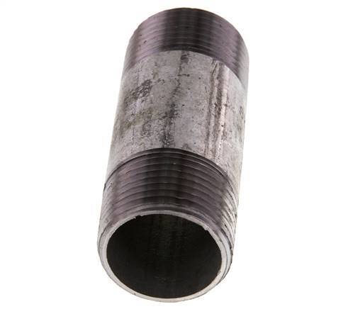 R 1'' Zinc plated Steel Double Pipe Nipple 50 Bar DIN 2982 - 80mm [5 Pieces]