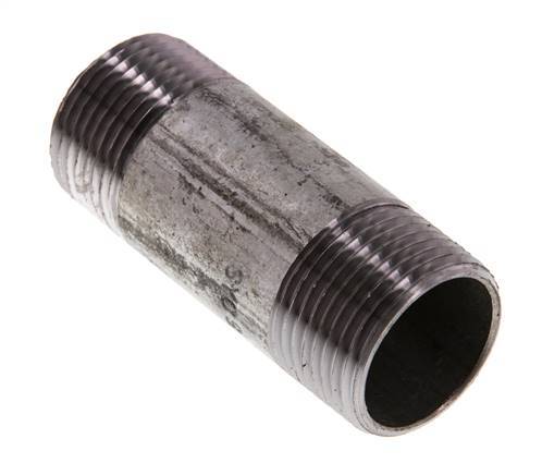 R 1'' Zinc plated Steel Double Pipe Nipple 50 Bar DIN 2982 - 80mm [5 Pieces]