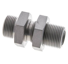 UNS 1''-14 Außengewinde aus verzinktem Stahl Schottverschraubung ORFS 400 Bar - Hydraulisch