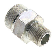 UN 1-3/16''-12 x 1/2'' NPT Zinc plated Steel Double Nipple ORFS 400 Bar - Hydraulic