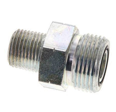 UN 1-3/16''-12 x 1/2'' NPT Verzinkter Stahl Doppelnippel ORFS 400 Bar - Hydraulisch