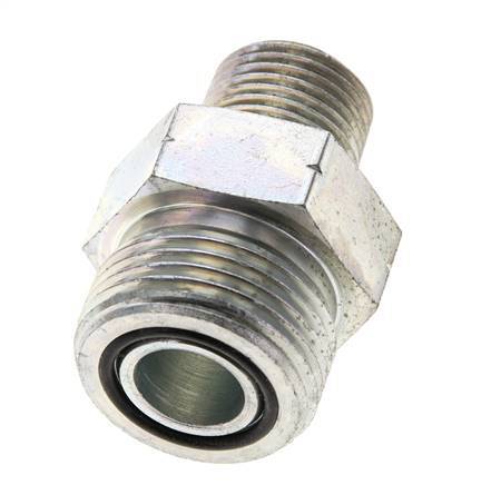 UN 1-3/16''-12 x 1/2'' NPT Verzinkter Stahl Doppelnippel ORFS 400 Bar - Hydraulisch