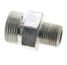 UN 1-3/16''-12 x 1/2'' NPT Verzinkter Stahl Doppelnippel ORFS 400 Bar - Hydraulisch