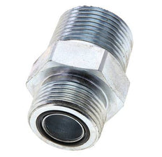 UN 1-3/16''-12 x 1'' NPT Zinc plated Steel Double Nipple ORFS 400 Bar - Hydraulic