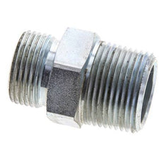 UN 1-3/16''-12 x 1'' NPT Zinc plated Steel Double Nipple ORFS 400 Bar - Hydraulic