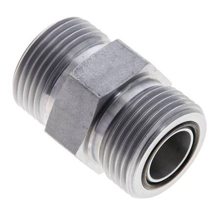 UN 1-3/16''-12 Verzinkter Stahl Doppelnippel ORFS 400 Bar - Hydraulisch