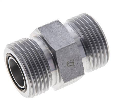 UN 1-3/16''-12 Verzinkter Stahl Doppelnippel ORFS 400 Bar - Hydraulisch