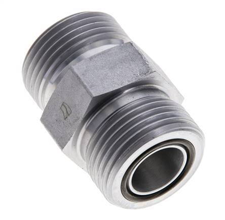 UN 1-3/16''-12 Verzinkter Stahl Doppelnippel ORFS 400 Bar - Hydraulisch