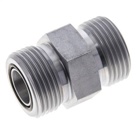 UN 1-3/16''-12 Verzinkter Stahl Doppelnippel ORFS 400 Bar - Hydraulisch