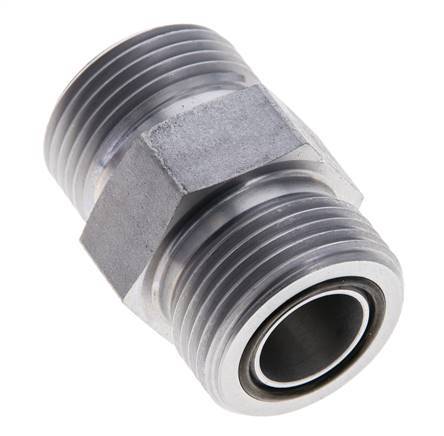 UN 1-3/16''-12 Verzinkter Stahl Doppelnippel ORFS 400 Bar - Hydraulisch