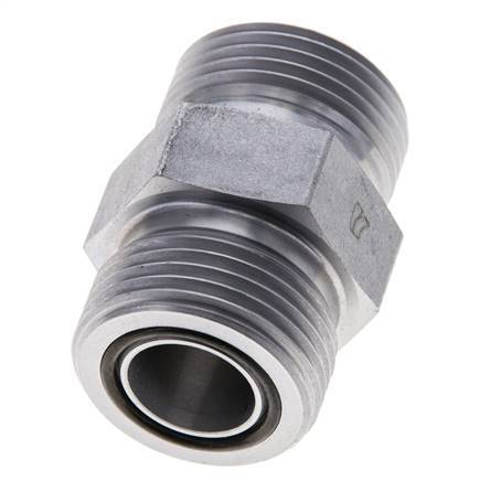 UN 1-3/16''-12 Verzinkter Stahl Doppelnippel ORFS 400 Bar - Hydraulisch