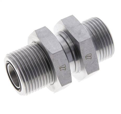 UN 1-3/16''-12 Außengewinde aus verzinktem Stahl Schottverschraubung ORFS 400 Bar - Hydraulisch