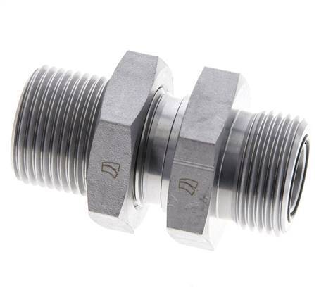 UN 1-3/16''-12 Außengewinde aus verzinktem Stahl Schottverschraubung ORFS 400 Bar - Hydraulisch