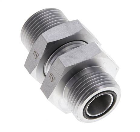 UN 1-3/16''-12 Außengewinde aus verzinktem Stahl Schottverschraubung ORFS 400 Bar - Hydraulisch