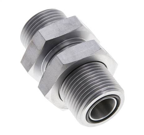 UN 1-3/16''-12 Außengewinde aus verzinktem Stahl Schottverschraubung ORFS 400 Bar - Hydraulisch