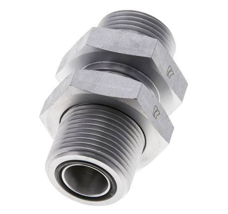 UN 1-3/16''-12 Außengewinde aus verzinktem Stahl Schottverschraubung ORFS 400 Bar - Hydraulisch